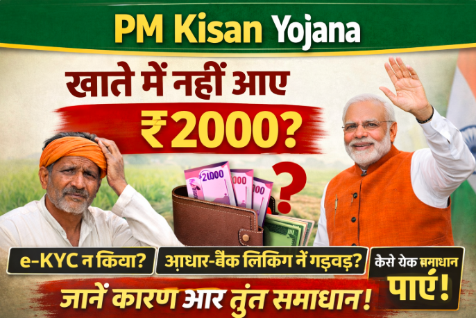 PM Kisan Yojana: खाते में नहीं आए ₹2000? जानिए 22वीं किस्त क्यों रुकी और क्या करें